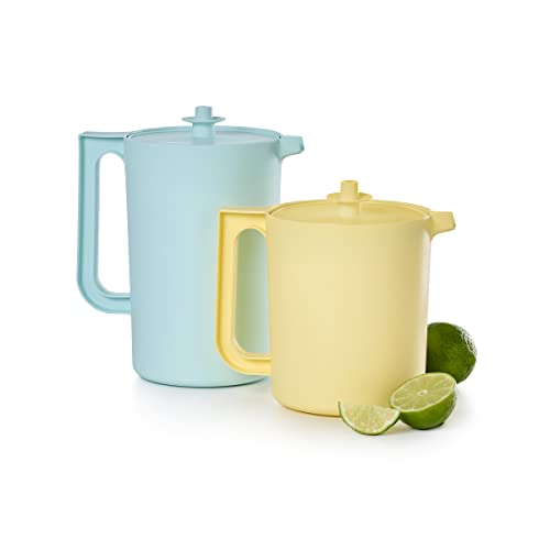 Tupperware Heritage Pitcher Set in Vintage Colors - Dishwasher Safe & BPA Free - (Set of 2)
