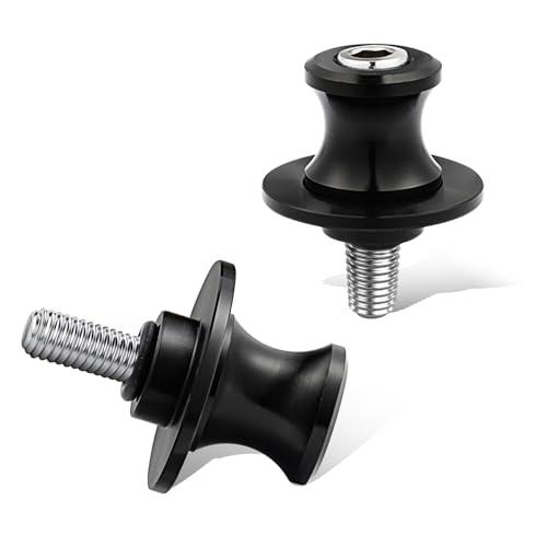 PBYMT 8MM M8 X 1.5 Motorcycle Swing Arm Spools Sliders CNC Swingarm Stand Screw Fit for Kawasaki Ninja ZX6R Z900 Vulcan, Triumph Trident 660, BMW S1000rr, Honda CBR 600rr, Suzuki GSXS, Ducati (Black)