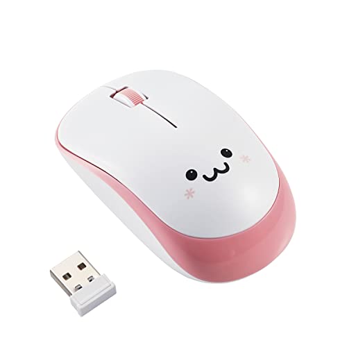 ELECOM 2.4G Wireless, Portable Mobile Smiley-Face Mouse for Right/Left Handed Use, IR LED, 1200 DPI 2.5 Years Long Battery Life, Recommended Silent Click (M-IR07DRSPN)