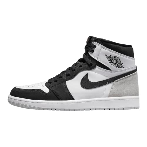 Nike Men's Air Jordan 1 High Retro OG 'Brotherhood' Basketball Shoes, White/Black-grey Fog-bleached, 10.5