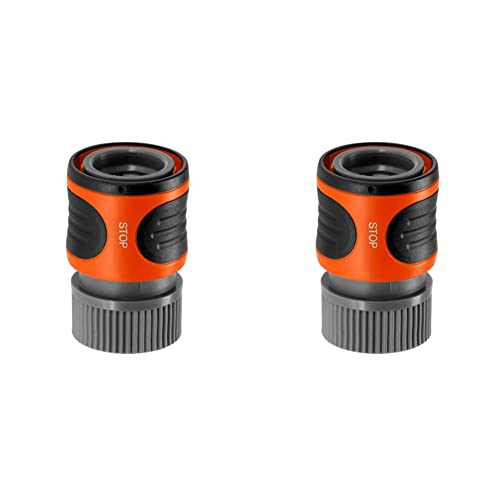 Gardena 36918 Classic Male Garden Hose Connector with Water Stop (Pack of 2)