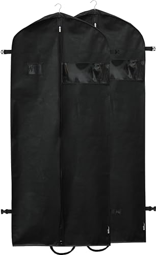 Simple Houseware 2 Pack Travel Garment Bag, Black
