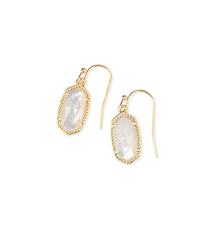 Kendra Scott Lee Drop Earrings for Women, Fashion Jewelry, 14k Gold-Plated, Ivory Mother of Pearl