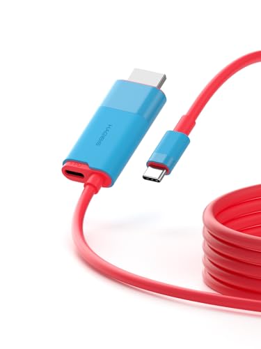 Hagibis Switch Dock for Nintendo Switch & Switch OLED, USB C to HDMI Cable Adapter with 4K@30Hz HDMI, 100W Power Delivery, Type-C to HDMI Adapter for Laptop, Tablet, SteamDeck, ROG Ally (Blue 30Hz)