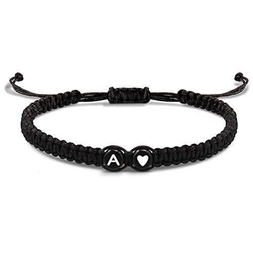 Btysun Initial Bracelets for Women Men Teen Girl Gifts Braided Birthday Heart Initial A Link Sister Best Friend Bracelet Mom Gifts
