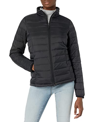 Amazon Essentials Women's Lightweight Long-Sleeve Water-Resistant Packable Puffer Jacket (Available in Plus Size), Black, X-Large