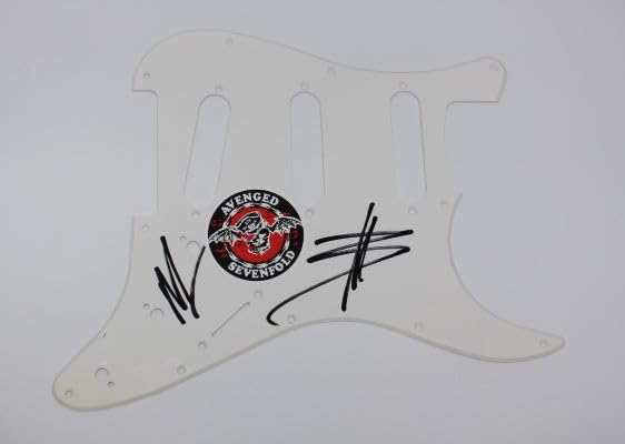 Avenged Sevenfold Nightmare' M. Shadows Synyster Gates Signed Autographed White Fender Strat Electric Guitar Pickguard Loa