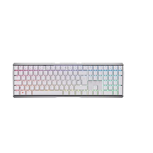 Cherry MX 3.0S Wireless Mechanical Gaming Keyboard. Aluminum Housing Built for Gamers w/MX Brown or Red Switches. RGB Backlit Color Display Over 16m Colors. (White w/MX Brown Switches)