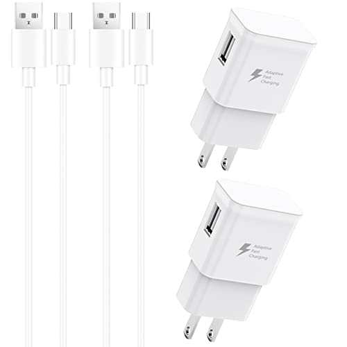 Samsung Charger Fast Charging with USB Type C Cable 6FT for Samsung Galaxy S10/S10e/S10 Plus/S9/S9 Plus/S8/S8 Plus/S20 S21 S22 S23 Ultra/Note 8/Note 9/Note 10/Note 20/A54/A53/A52/A51/A50/A13 [2-Pack]
