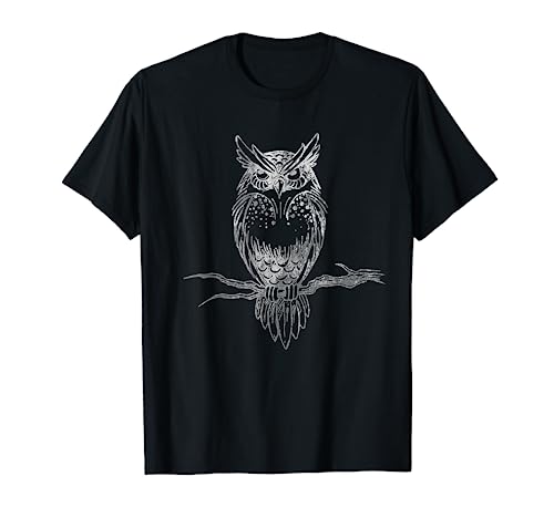Great Horned Owl distressed design T-shirt