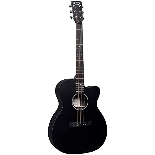 Martin Guitar X Series OMC-X1E Acoustic-Electric Guitar with Gig Bag, Black High-Pressure Laminate, 000-14 Fret, Performing Artist Neck Shape