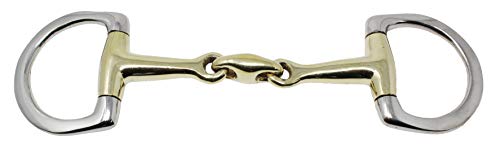 ProRider Horse 6' English Riding Brass Eggbutt Double Jointed Snaffle Bit 35506E