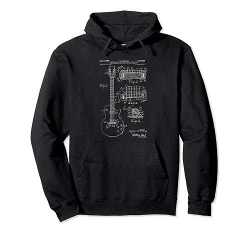 Classic Vintage Patent Print 1955 Rock Guitar Hoodie