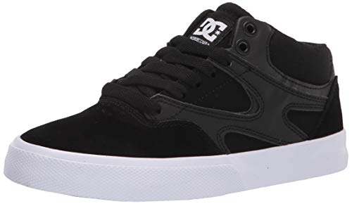 DC mens Kalis Vulc Mid Skate Shoe, Black/Black/White, 11 US