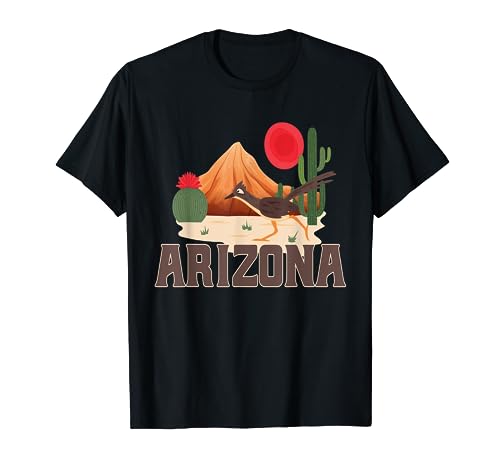 Arizona Roadrunner Retro Boho Desert Cactus T-Shirt