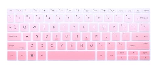 Silicone Keyboard Skin Cover Compatible with HP EliteBook 840 845 G9 G10 14' & HP EliteBook 830 835 G9 G10 13.3 inch Laptop (Not fit 840 845 1040 G8 G7 G6 G5 G4 G3) - Gradient Pink