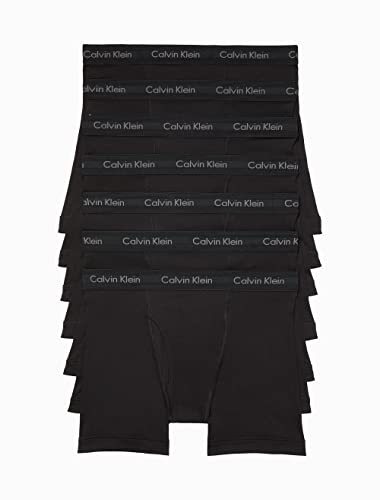 Calvin Klein Men's Cotton Classics 7-Pack Boxer Brief, 7 Black, L