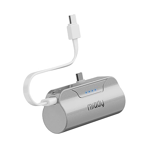 Miady 2-Pack 5000mAh Mini Portable Charger for Android Smartphones (Black+White)