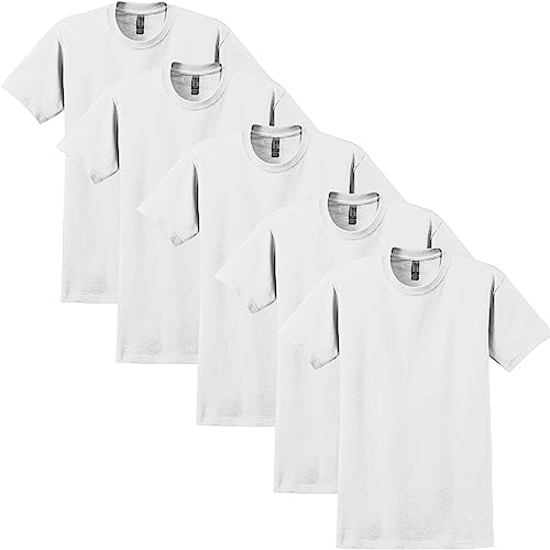 Gildan Adult Ultra Cotton T-Shirt, Style G2000, Multipack, White (10-Pack), 2X-Large