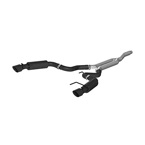 MBRP S7275BLK 3' Cat Back, Dual Split Rear, Race Version Exhaust System with 4.5' Tips (Black Coated)