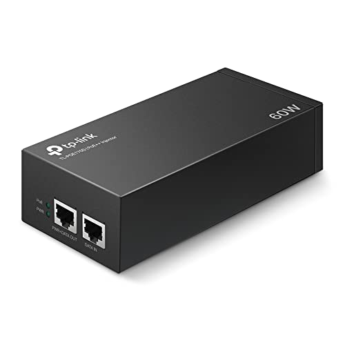 TP-Link TL-PoE170S 802.3at/af/bt Gigabit PoE Injector Non-PoE to PoE Adapter Supplies up to 60W (PoE++) Plug & Play Desktop/Wall-Mount Distance Up to 328 ft. UL Certified, Black