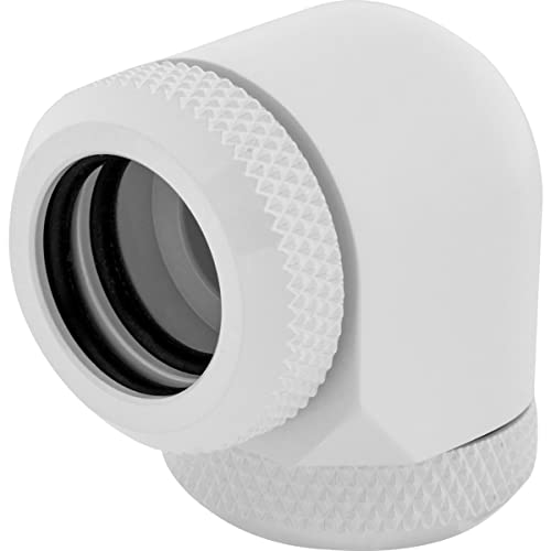 Corsair Hydro X Series XF Hardline 90° 14mm OD Fitting Twin Pack — White