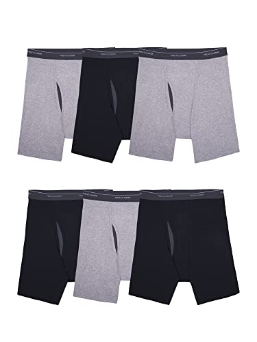 Fruit of the Loom mens Coolzone (Assorted Colors) Boxer Briefs, 6 Pack - Black/Gray, XX-Large US