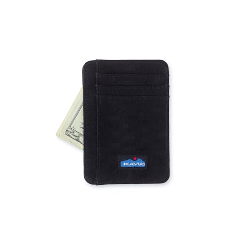 KAVU Fairbanks Double Sided Slim Cotton Canvas Wallet - Black