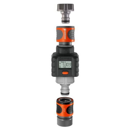 GARDENA 9188-U Water Flow Meter - Measure Water Consumption with Ease Black