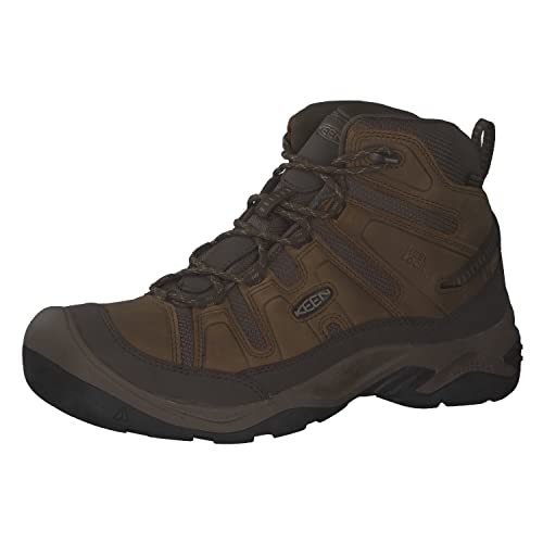 KEEN Men's Circadia Mid Height Comfortable Waterproof Hiking Boots, Bison/Brindle, 10.5