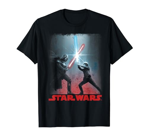 Star Wars Darth Vader Luke Skywalker Battle Silhouette T-Shirt
