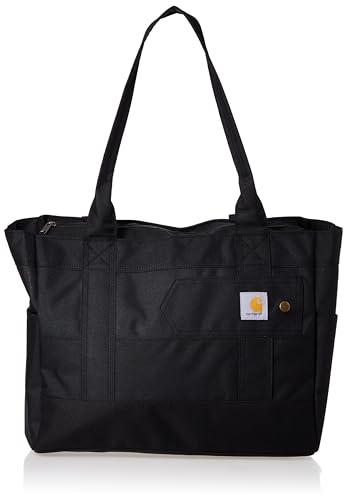 Carhartt Horizontal Zip Tote, Durable Water-Resistant Tote Bag with Zipper Closure, Black