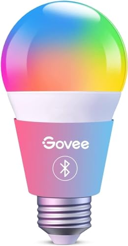 Govee LED Light Bulb Dimmable, Music Sync Color Changing, A19 7W 60W Equivalent, No Hub Required Multicolor Bluetooth Light Bulbs with App Control for Party Home (Don't Support WiFi/Alexa)