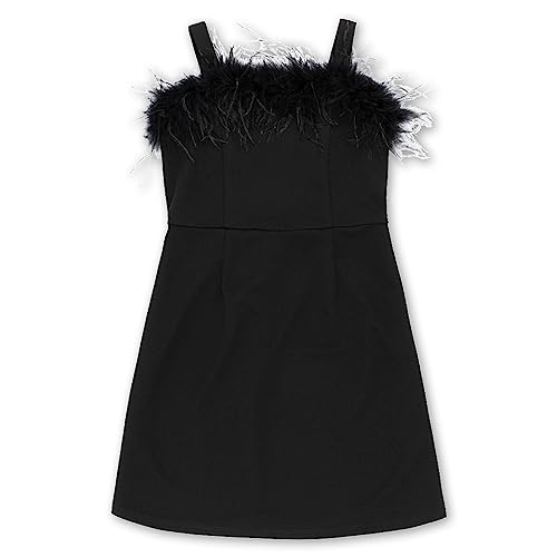 Speechless Girls Sleeveless Scuba Crepe Fit and Flare Party Special Occasion Dress, Black, 12 US