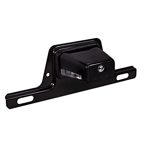 True MODS Black LED License Plate Light for Boat Trailer [Steel Bracket Mount] [DOT FMVSS 108] [SAE L] 12V DC Waterproof Universal Submersible Tag Lamp for Car Work Utility Flat Bed Box Semi Truck RV