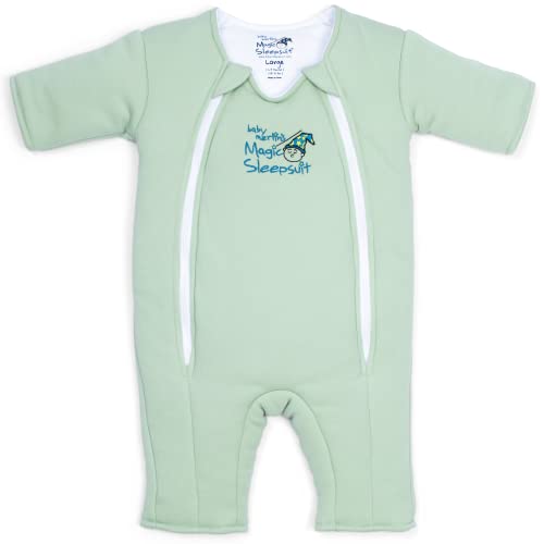 Magic Sleepsuit Baby Merlin's 100% Cotton Baby Transition Swaddle - Baby Sleep Suit - Sage Green - 6-9 Months