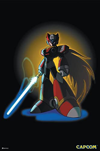 Mega Man Zero Blade Video Game Video Gamer Classic Retro Vintage 90s Gaming MegaMan Capcom Legacy Collection Megaman 11 Mega Man X Dr Wily Cool Wall Art Print Poster 24x36