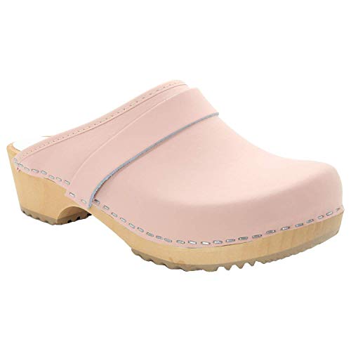 Bjork Maja Wood Clogs in Pink Leather (EU-39)