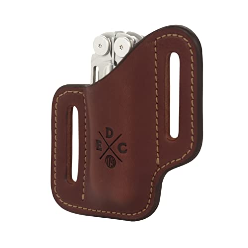 1791 EDC Multitool Sheath, Leather Case Pouch for Belts - Compatible with Full Size Leatherman, Gerber, SOG and Similar Sized Multitools - Canted, Easy Slide, Brown