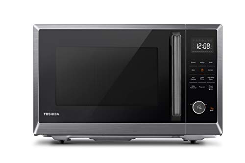 TOSHIBA Air Fryer Combo 8-in-1 Countertop Microwave Oven, Convection, Broil, Odor removal, Mute Function, 12.4' Position Memory Turntable with 1.0 Cu.ft, Black stainless steel, ML2-EC10SA(BS)
