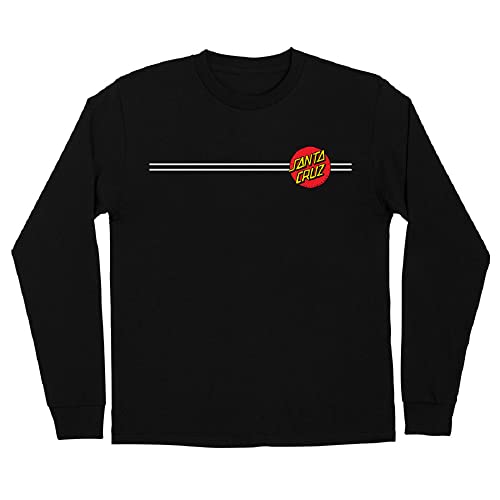 SANTA CRUZ Mens L/S T-Shirt Classic Dot L/S Skate T-Shirt - Black, Size: Medium