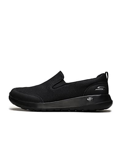 Skechers mens Go Max Clinched - Athletic Mesh Double Gore Slip on Walking Shoe, Black, 9.5 US