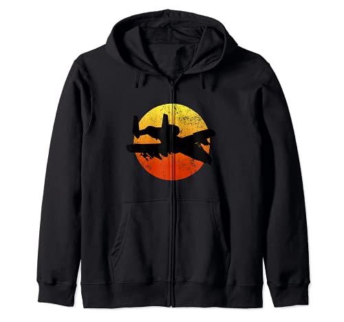 A-10 Warthog Silhouette Sunset Thunderbird Tank Buster A10 Zip Hoodie
