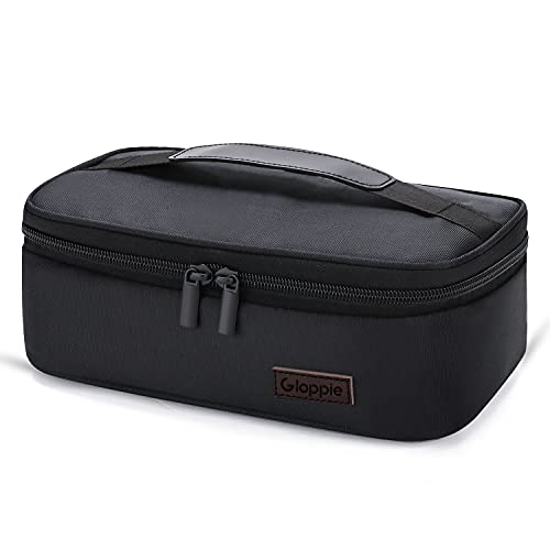 Gloppie Small Lunch Bag for Men Women Insulated Lunch Box Mini Lunchbox Kids Lunch Box Bag Adult Lunch Pail Petty Food Containers Portable Cooler Bags Reusable Snack Bag Loncheras Para Hombres Black