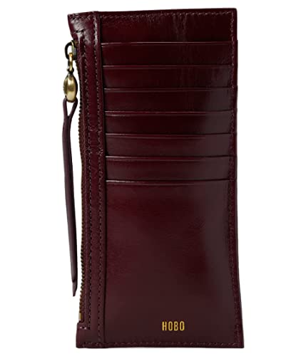 HOBO Carte Compact Wallet For Women - Hide Leather Construction With Multiple Card Slots And Zipper Pocket, Durable and Handy Wallet Merlot One Size One Size