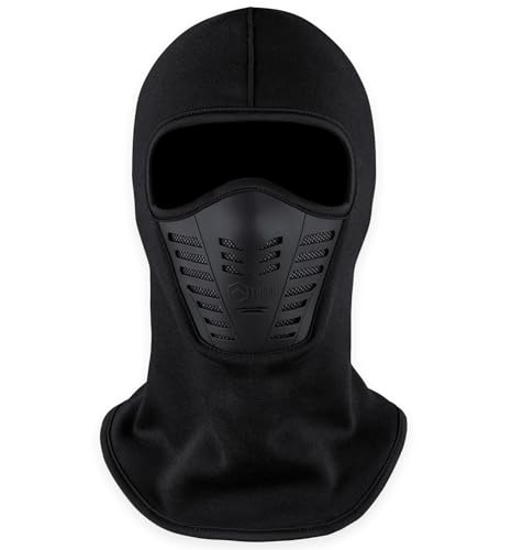 Tough Headwear Balaclava Ski Mask - Thermal Face Mask for Cold Weather with Breathable Air Vents - Winter Full Face Mask for Men & Women Black