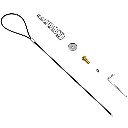 Gate Latch Cable Pull Gate Opener Adjustable from 2' to 6' Posts Stainless Steel Spring Black