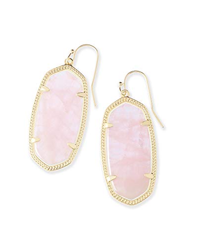 Kendra Scott Elle Drop Earrings for Women, Fashion Jewelry, 14k Gold-Plated, Rose Quartz