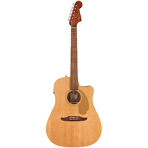 Fender Redondo Player Acoustic Guitar, with 2-Year Warranty, Natural, Walnut Fingerboard