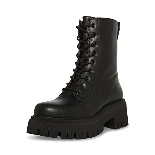 Madden Girl Women's Kknight Combat Boot, Black Paris, 7.5